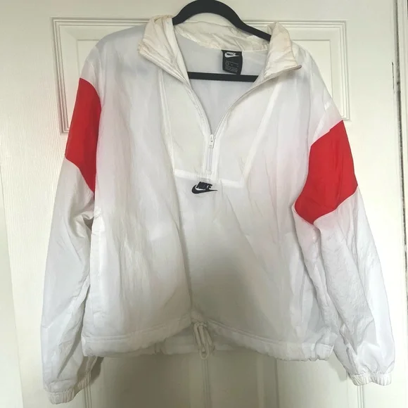 Nike Women's White and Coral Windbreaker Jacket - Picture 1 of 5